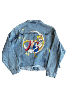 Sailor Moon Womens Cropped Denim Jacket